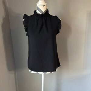 Elegant Black Ruffle Sleeve Top